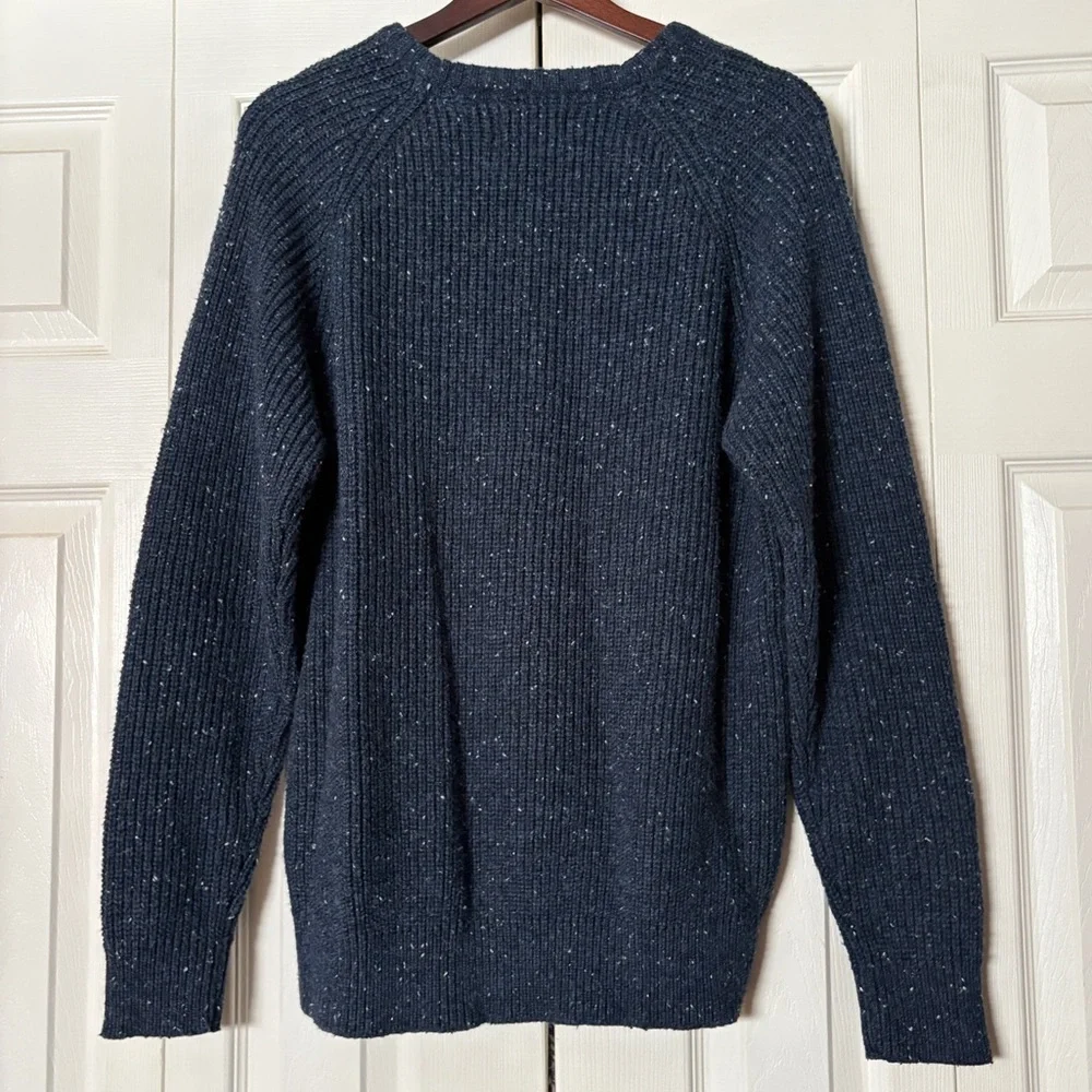 Original Weatherproof Vintage Wool Blend Blue Speckled Thick Winter Sweater